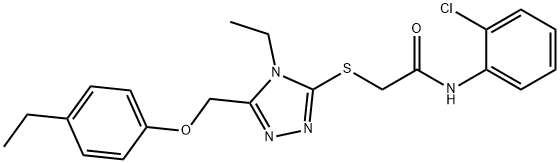 N-(2-chlorophenyl)-2-({4-ethyl-5-[(4-ethylphenoxy)methyl]-4H-1,2,4-triazol-3-yl}sulfanyl)acetamide 化学構造式