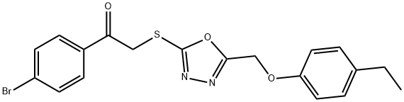 1-(4-bromophenyl)-2-({5-[(4-ethylphenoxy)methyl]-1,3,4-oxadiazol-2-yl}sulfanyl)ethanone Structure