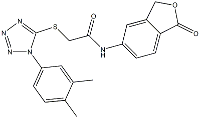 2-{[1-(3,4-dimethylphenyl)-1H-tetraazol-5-yl]sulfanyl}-N-(1-oxo-1,3-dihydro-2-benzofuran-5-yl)acetamide Structure