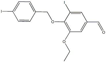 3-ethoxy-5-iodo-4-[(4-iodobenzyl)oxy]benzaldehyde Structure