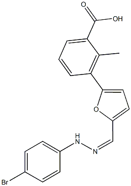662162-12-1 3-{5-[2-(4-bromophenyl)carbohydrazonoyl]-2-furyl}-2-methylbenzoic acid