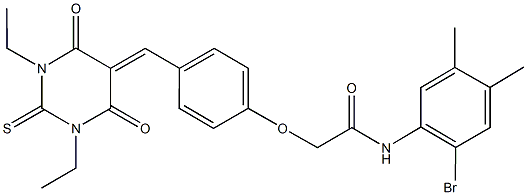 N-(2-bromo-4,5-dimethylphenyl)-2-{4-[(1,3-diethyl-4,6-dioxo-2-thioxotetrahydro-5(2H)-pyrimidinylidene)methyl]phenoxy}acetamide Structure