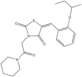 5-(2-sec-butoxybenzylidene)-3-[2-oxo-2-(1-piperidinyl)ethyl]-1,3-thiazolidine-2,4-dione Structure