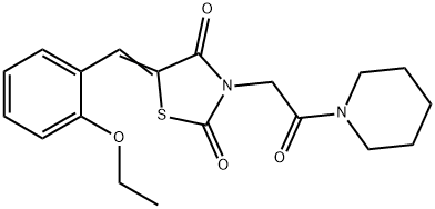 5-(2-ethoxybenzylidene)-3-[2-oxo-2-(1-piperidinyl)ethyl]-1,3-thiazolidine-2,4-dione Struktur