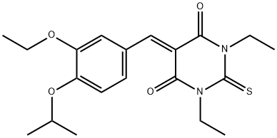 5-(3-ethoxy-4-isopropoxybenzylidene)-1,3-diethyl-2-thioxodihydro-4,6(1H,5H)-pyrimidinedione Struktur