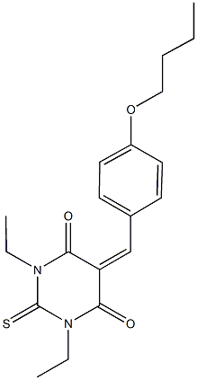 5-(4-butoxybenzylidene)-1,3-diethyl-2-thioxodihydro-4,6(1H,5H)-pyrimidinedione Structure