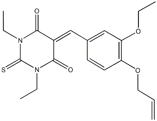 5-[4-(allyloxy)-3-ethoxybenzylidene]-1,3-diethyl-2-thioxodihydro-4,6(1H,5H)-pyrimidinedione,662162-95-0,结构式