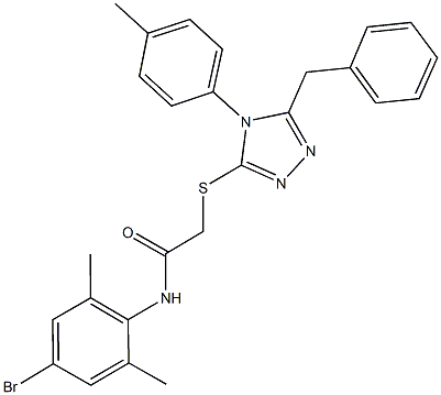 2-{[5-benzyl-4-(4-methylphenyl)-4H-1,2,4-triazol-3-yl]sulfanyl}-N-(4-bromo-2,6-dimethylphenyl)acetamide Struktur