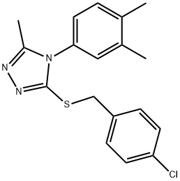 3-[(4-chlorobenzyl)sulfanyl]-4-(3,4-dimethylphenyl)-5-methyl-4H-1,2,4-triazole 结构式