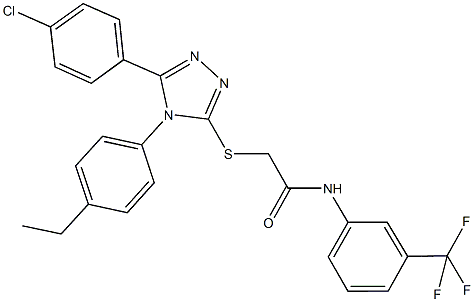 2-{[5-(4-chlorophenyl)-4-(4-ethylphenyl)-4H-1,2,4-triazol-3-yl]sulfanyl}-N-[3-(trifluoromethyl)phenyl]acetamide|