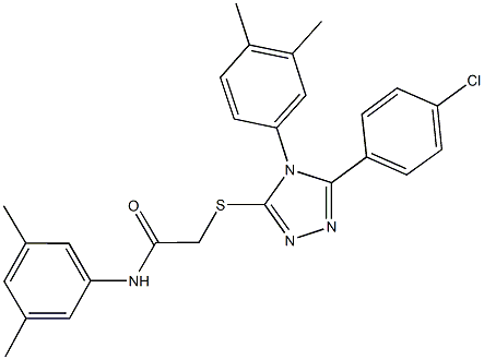 2-{[5-(4-chlorophenyl)-4-(3,4-dimethylphenyl)-4H-1,2,4-triazol-3-yl]sulfanyl}-N-(3,5-dimethylphenyl)acetamide Struktur