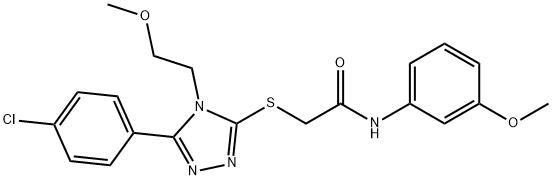 2-{[5-(4-chlorophenyl)-4-(2-methoxyethyl)-4H-1,2,4-triazol-3-yl]sulfanyl}-N-(3-methoxyphenyl)acetamide Structure