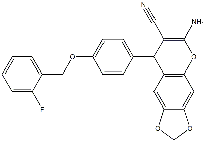 663157-76-4 6-amino-8-{4-[(2-fluorobenzyl)oxy]phenyl}-8H-[1,3]dioxolo[4,5-g]chromene-7-carbonitrile