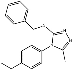 benzyl 4-(4-ethylphenyl)-5-methyl-4H-1,2,4-triazol-3-yl sulfide 结构式
