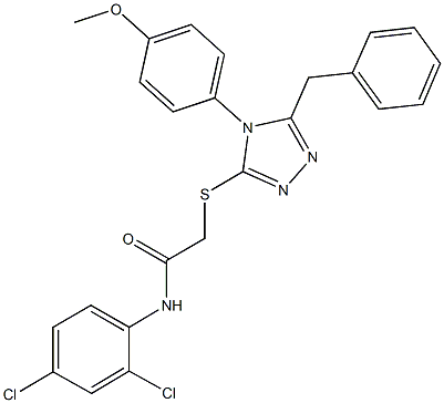 2-{[5-benzyl-4-(4-methoxyphenyl)-4H-1,2,4-triazol-3-yl]sulfanyl}-N-(2,4-dichlorophenyl)acetamide 结构式