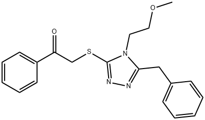 2-{[5-benzyl-4-(2-methoxyethyl)-4H-1,2,4-triazol-3-yl]sulfanyl}-1-phenylethanone|