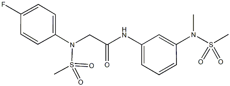 2-[4-fluoro(methylsulfonyl)anilino]-N-{3-[methyl(methylsulfonyl)amino]phenyl}acetamide Structure