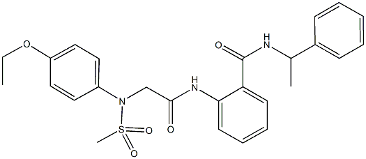 2-({[4-ethoxy(methylsulfonyl)anilino]acetyl}amino)-N-(1-phenylethyl)benzamide 化学構造式