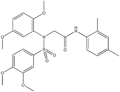 663161-95-3 2-{[(3,4-dimethoxyphenyl)sulfonyl]-2,5-dimethoxyanilino}-N-(2,4-dimethylphenyl)acetamide