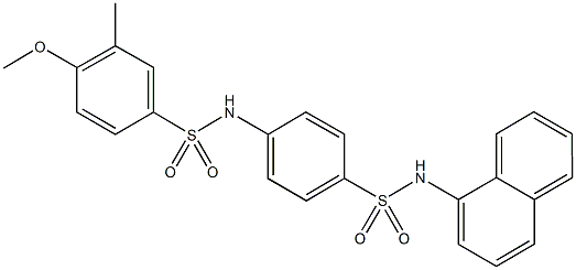 4-methoxy-3-methyl-N-{4-[(1-naphthylamino)sulfonyl]phenyl}benzenesulfonamide 结构式