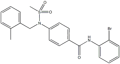 N-(2-bromophenyl)-4-[(2-methylbenzyl)(methylsulfonyl)amino]benzamide 结构式