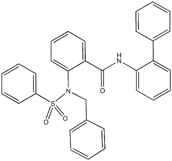 2-[benzyl(phenylsulfonyl)amino]-N-[1,1'-biphenyl]-2-ylbenzamide Struktur