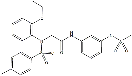 2-{2-ethoxy[(4-methylphenyl)sulfonyl]anilino}-N-{3-[methyl(methylsulfonyl)amino]phenyl}acetamide Struktur