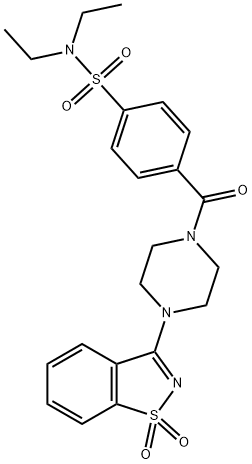 4-{[4-(1,1-dioxido-1,2-benzisothiazol-3-yl)-1-piperazinyl]carbonyl}-N,N-diethylbenzenesulfonamide Struktur