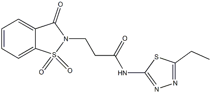 3-(1,1-dioxido-3-oxo-1,2-benzisothiazol-2(3H)-yl)-N-(5-ethyl-1,3,4-thiadiazol-2-yl)propanamide|