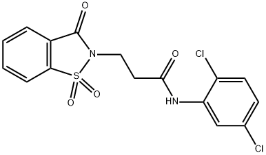 N-(2,5-dichlorophenyl)-3-(1,1-dioxido-3-oxo-1,2-benzisothiazol-2(3H)-yl)propanamide Structure