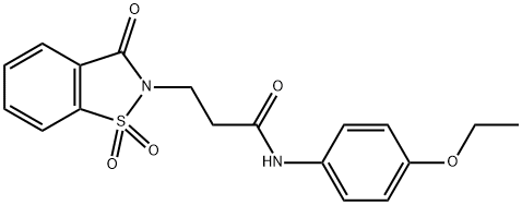 3-(1,1-dioxido-3-oxo-1,2-benzisothiazol-2(3H)-yl)-N-(4-ethoxyphenyl)propanamide Structure