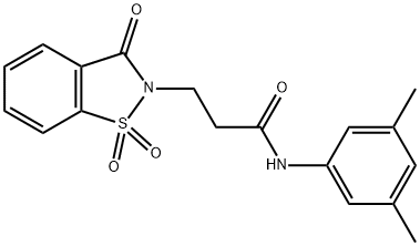 N-(3,5-dimethylphenyl)-3-(1,1-dioxido-3-oxo-1,2-benzisothiazol-2(3H)-yl)propanamide 结构式