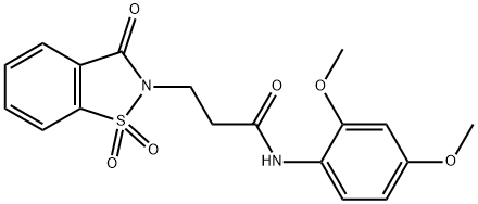 N-(2,4-dimethoxyphenyl)-3-(1,1-dioxido-3-oxo-1,2-benzisothiazol-2(3H)-yl)propanamide Structure