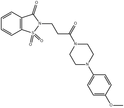 2-{3-[4-(4-methoxyphenyl)-1-piperazinyl]-3-oxopropyl}-1,2-benzisothiazol-3(2H)-one 1,1-dioxide,663169-15-1,结构式