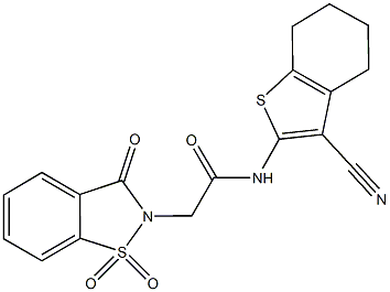 N-(3-cyano-4,5,6,7-tetrahydro-1-benzothien-2-yl)-2-(1,1-dioxido-3-oxo-1,2-benzisothiazol-2(3H)-yl)acetamide Structure