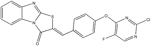 2-{4-[(2-chloro-5-fluoro-4-pyrimidinyl)oxy]benzylidene}[1,3]thiazolo[3,2-a]benzimidazol-3(2H)-one|