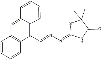 9-anthracenecarbaldehyde (5,5-dimethyl-4-oxo-1,3-thiazolidin-2-ylidene)hydrazone 结构式