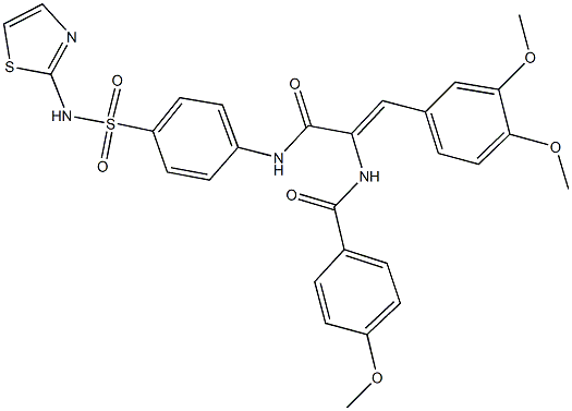 663197-61-3 N-[2-(3,4-dimethoxyphenyl)-1-({4-[(1,3-thiazol-2-ylamino)sulfonyl]anilino}carbonyl)vinyl]-4-methoxybenzamide