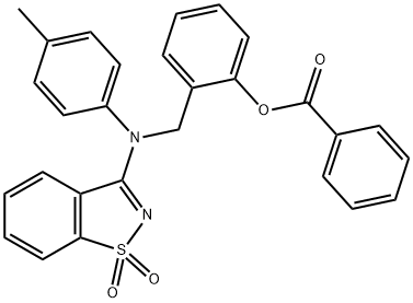2-{[(1,1-dioxido-1,2-benzisothiazol-3-yl)-4-methylanilino]methyl}phenyl benzoate Structure