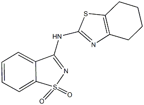 N-(1,1-dioxido-1,2-benzisothiazol-3-yl)-N-(4,5,6,7-tetrahydro-1,3-benzothiazol-2-yl)amine 化学構造式