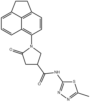 1-(1,2-dihydro-5-acenaphthylenyl)-N-(5-methyl-1,3,4-thiadiazol-2-yl)-5-oxo-3-pyrrolidinecarboxamide Structure