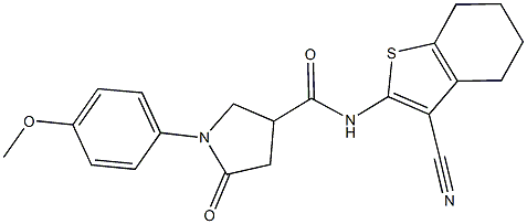 N-(3-cyano-4,5,6,7-tetrahydro-1-benzothien-2-yl)-1-(4-methoxyphenyl)-5-oxo-3-pyrrolidinecarboxamide Structure