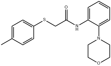 2-[(4-methylphenyl)sulfanyl]-N-[2-(4-morpholinyl)phenyl]acetamide,663201-70-5,结构式