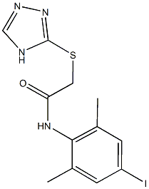 N-(4-iodo-2,6-dimethylphenyl)-2-(4H-1,2,4-triazol-3-ylsulfanyl)acetamide 化学構造式