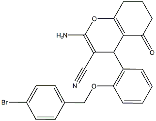 2-amino-4-{2-[(4-bromobenzyl)oxy]phenyl}-5-oxo-5,6,7,8-tetrahydro-4H-chromene-3-carbonitrile Structure