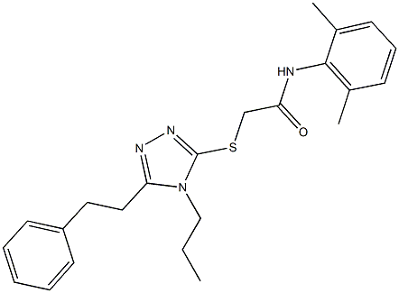 N-(2,6-dimethylphenyl)-2-{[5-(2-phenylethyl)-4-propyl-4H-1,2,4-triazol-3-yl]thio}acetamide Struktur