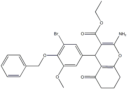 ethyl 2-amino-4-[4-(benzyloxy)-3-bromo-5-methoxyphenyl]-5-oxo-5,6,7,8-tetrahydro-4H-chromene-3-carboxylate|