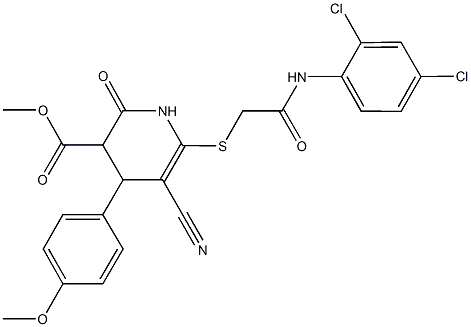 663203-75-6 methyl 5-cyano-6-{[2-(2,4-dichloroanilino)-2-oxoethyl]sulfanyl}-4-(4-methoxyphenyl)-2-oxo-1,2,3,4-tetrahydro-3-pyridinecarboxylate