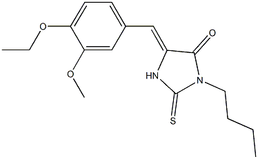 3-butyl-5-(4-ethoxy-3-methoxybenzylidene)-2-thioxo-4-imidazolidinone Structure