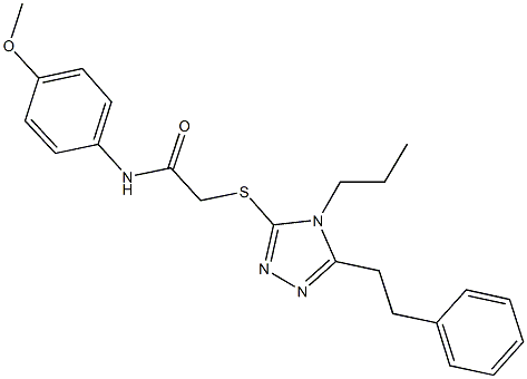 N-(4-methoxyphenyl)-2-{[5-(2-phenylethyl)-4-propyl-4H-1,2,4-triazol-3-yl]sulfanyl}acetamide,663204-04-4,结构式